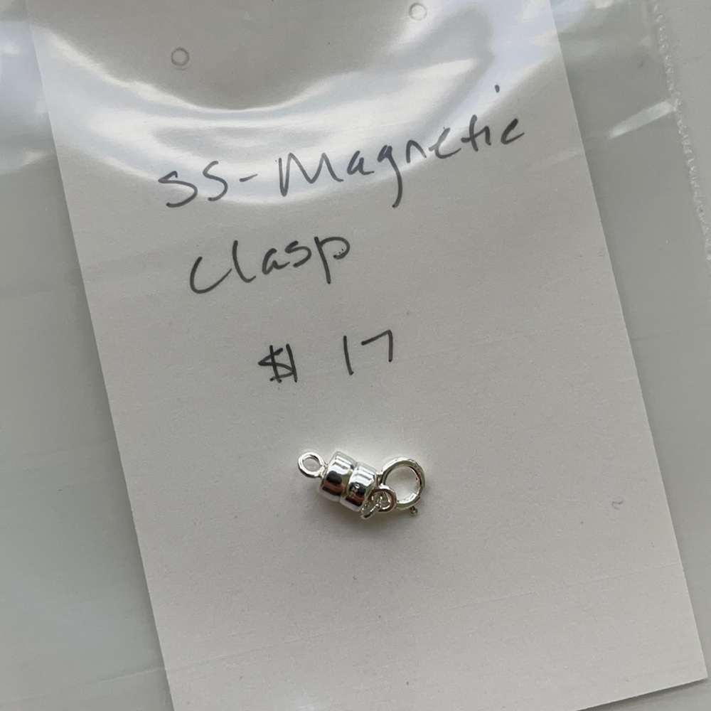 Sterling silver magnetic clasp with spring ring